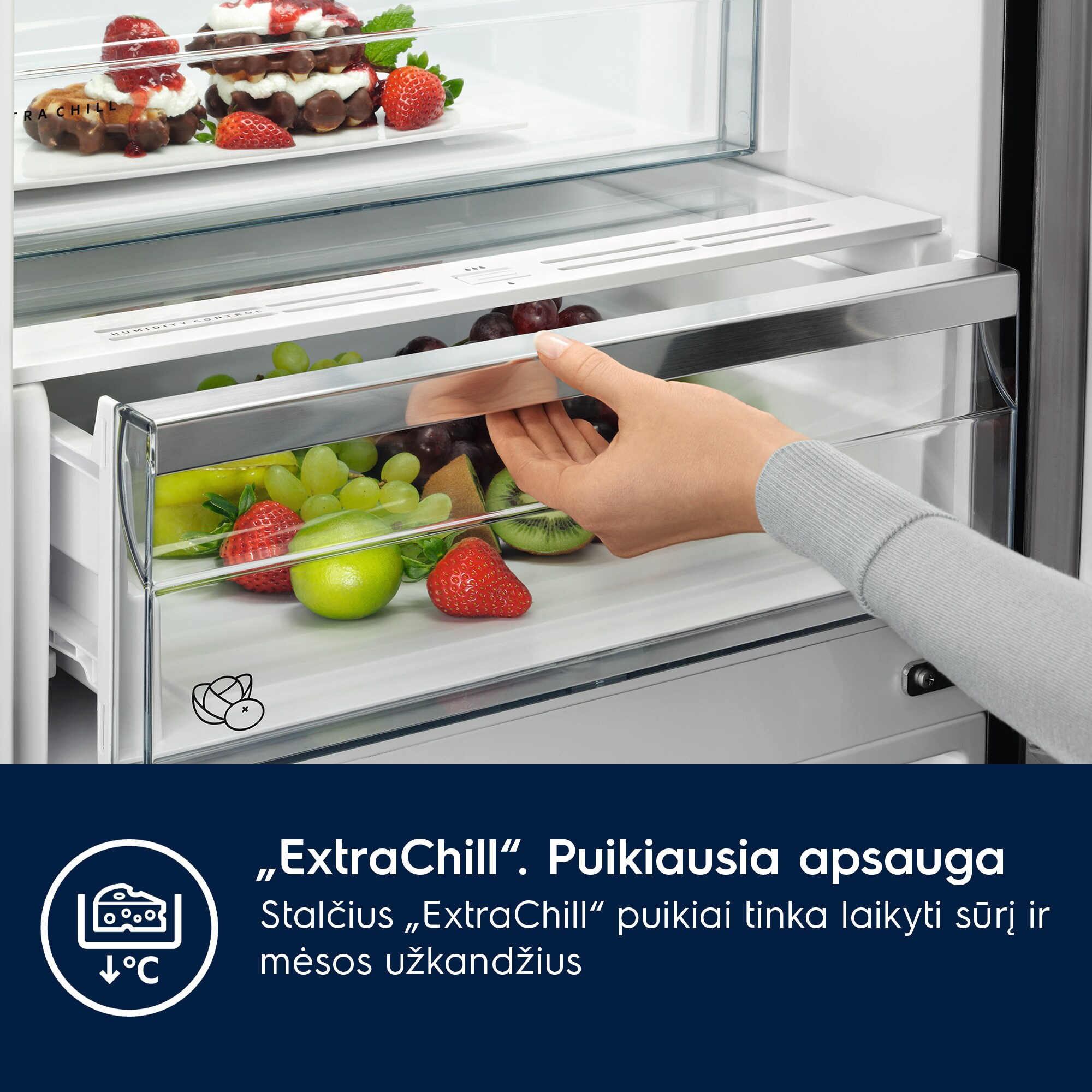 Electrolux - Montuojamas šaldytuvas su šaldikliu - E8MNCC18S