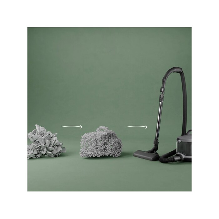 Vacuum cleaner and main nozzle made with up to 50% recycled plastic for a more sustainable choice.