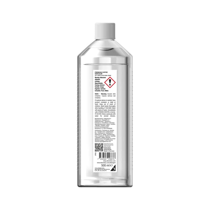 Premium coffee descaler back label