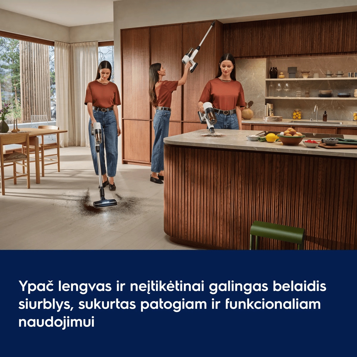 Ypač lengvas ir neįtikėtinai galingas belaidis siurblys, sukurtas patogiam ir funkcionaliam naudojimui