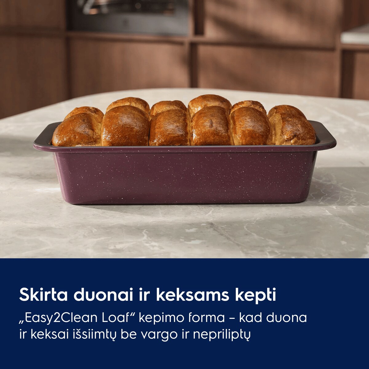 Skirta duonai ir keksams kepti „Easy2Clean Loaf“ kepimo forma – kad duona ir keksai išsiimtų be vargo ir nepriliptų