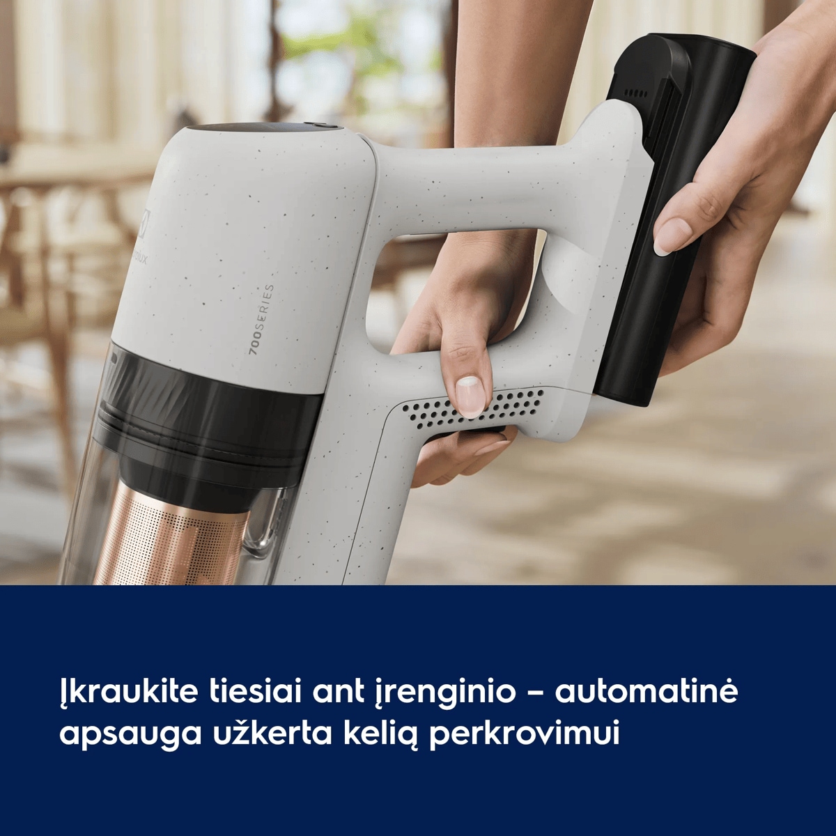 Įkraukite tiesiai ant įrenginio – automatinė apsauga užkerta kelią perkrovimui