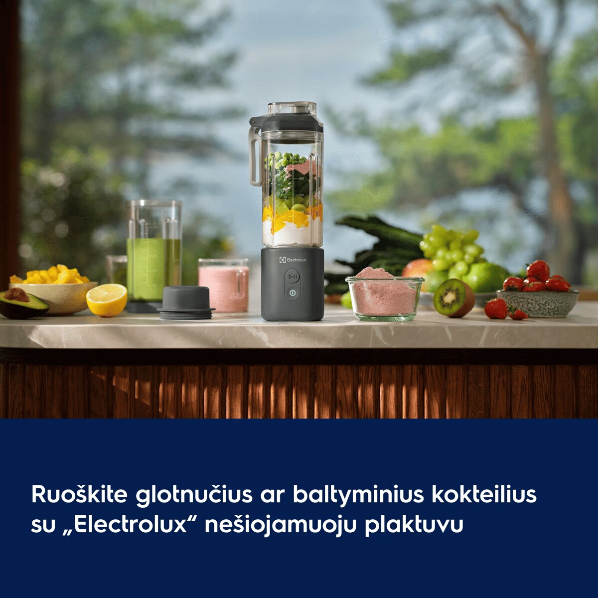Ruoškite glotnučius ar baltyminius kokteilius su „Electrolux“ nešiojamuoju plaktuvu