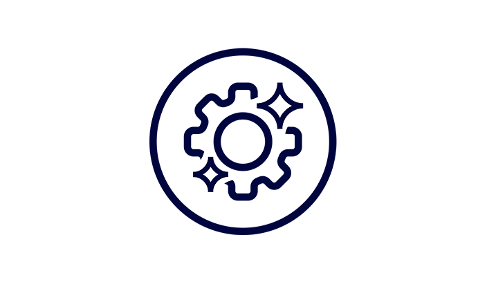 Icon of sparkling cogwheel